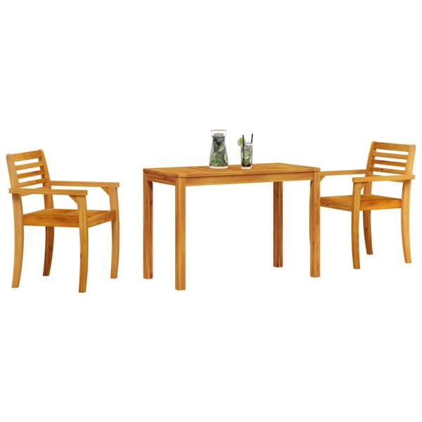 Garten Essgruppe 3 stk. Braun Massivholz Akazie