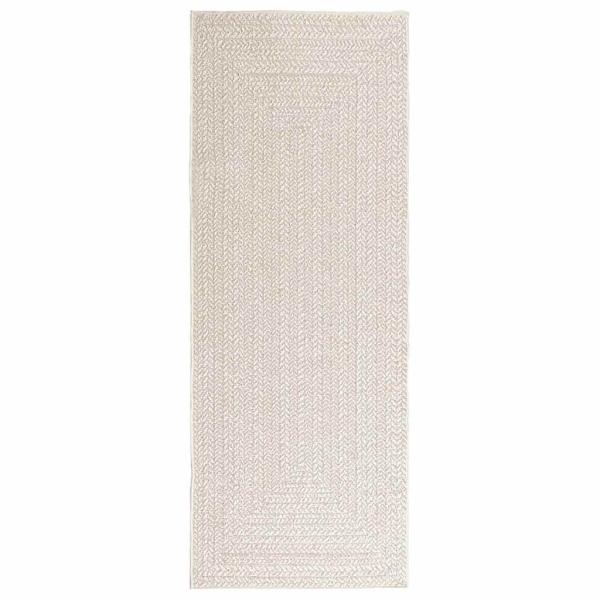 Teppich ZIZUR Creme 80x200 cm Jute-Optik Indoor und Outdoor