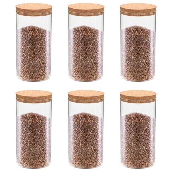 ARDEBO.de - Vorratsgläser mit Korkdeckel 6 Stk. 1400 ml