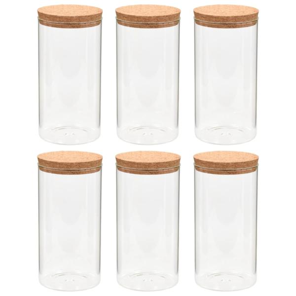 Vorratsgläser mit Korkdeckel 6 Stk. 1400 ml