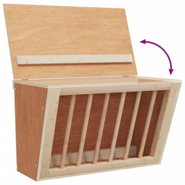 Heuraufe für Kaninchen 37x18,5x23 cm Massivholz Tanne