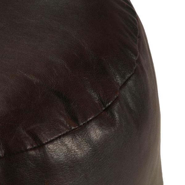 Pouf Dunkelbraun 60 x 30 cm Echtes Ziegenleder