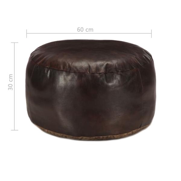Pouf Dunkelbraun 60 x 30 cm Echtes Ziegenleder