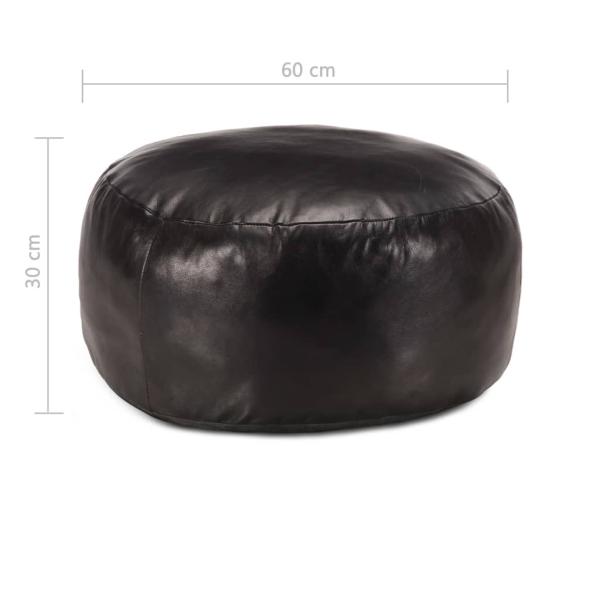 Pouf Schwarz 60 x 30 cm Echtes Ziegenleder