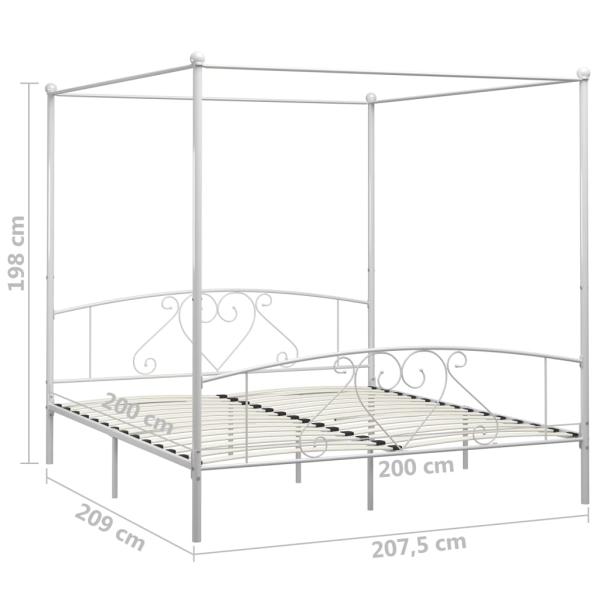 Himmelbett-Gestell Weiß Metall 200 x 200 cm