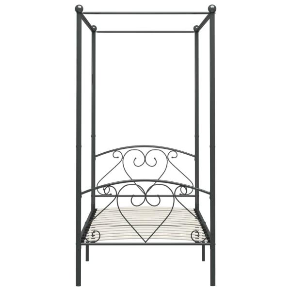 Himmelbett-Gestell Grau Metall 120 x 200 cm