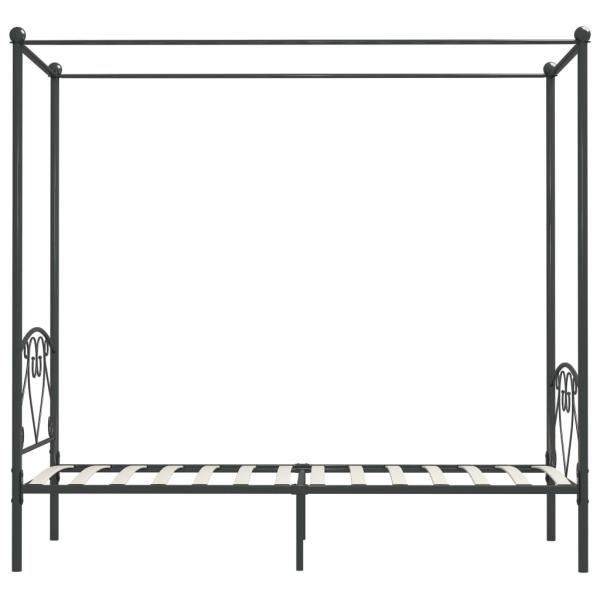 Himmelbett-Gestell Grau Metall 120 x 200 cm