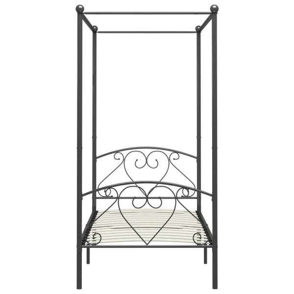 Himmelbett-Gestell Grau Metall 120 x 200 cm