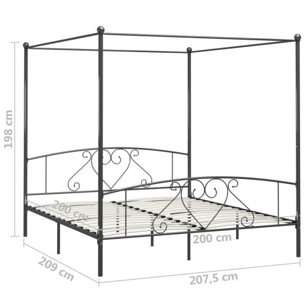 Himmelbett-Gestell Grau Metall 200 x 200 cm