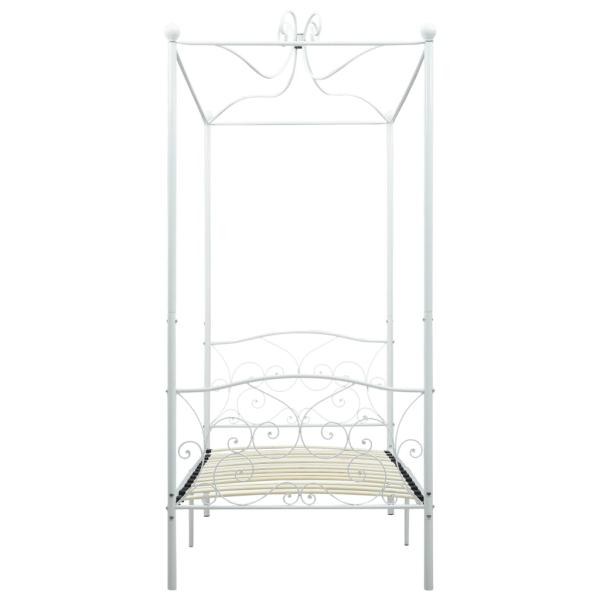 Himmelbett-Gestell Weiß Metall 100 x 200 cm
