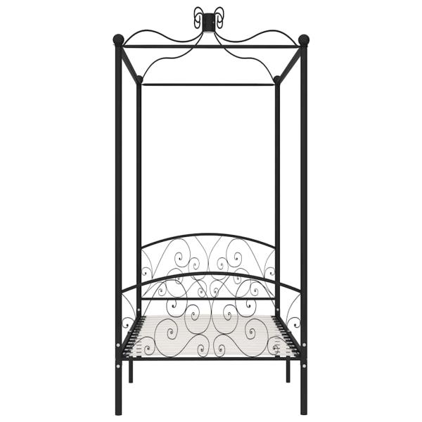 Himmelbett-Gestell Schwarz Metall 90 x 200 cm