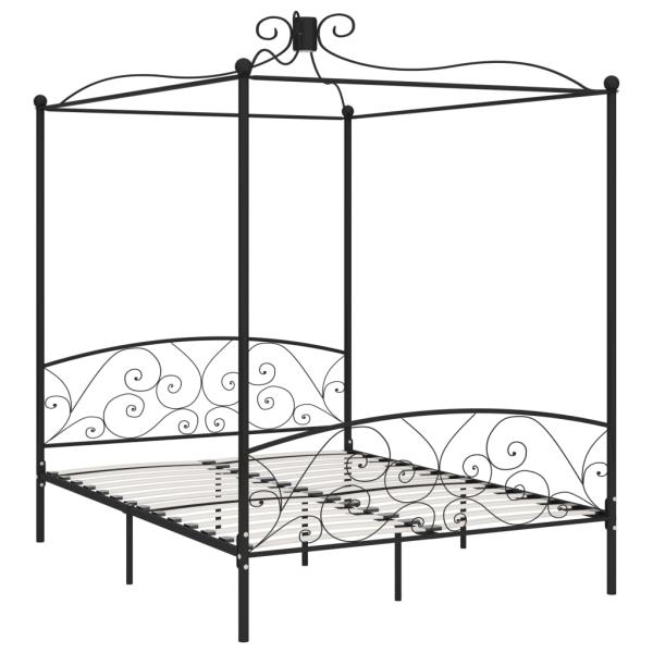 Himmelbett-Gestell Schwarz Metall 180 x 200 cm