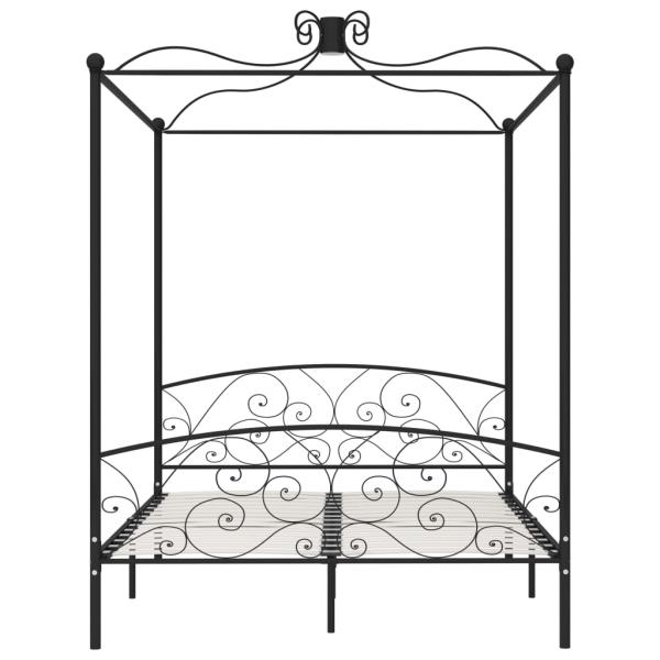 Himmelbett-Gestell Schwarz Metall 180 x 200 cm
