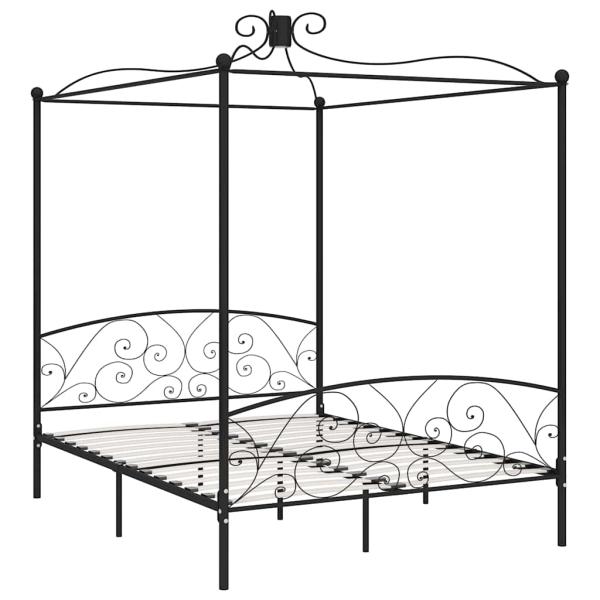 Himmelbett-Gestell Schwarz Metall 180 x 200 cm