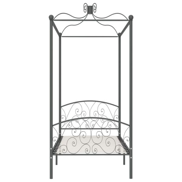 Himmelbett-Gestell Grau Metall 90 x 200 cm