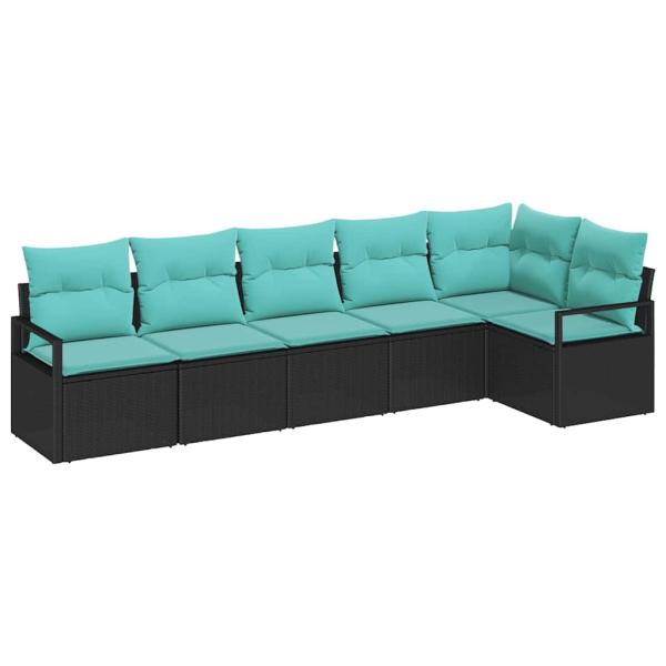 Sofa Set Schwarz [Synthetisch]: Poly Rattan