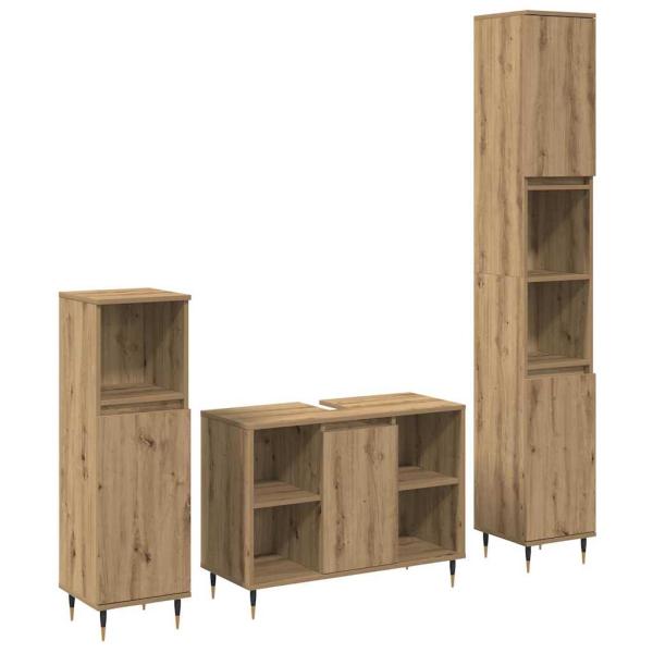ARDEBO.de - Badezimmermöbel-Set 3 stk. Artisan-Eiche 30 x 30 x 180 cm