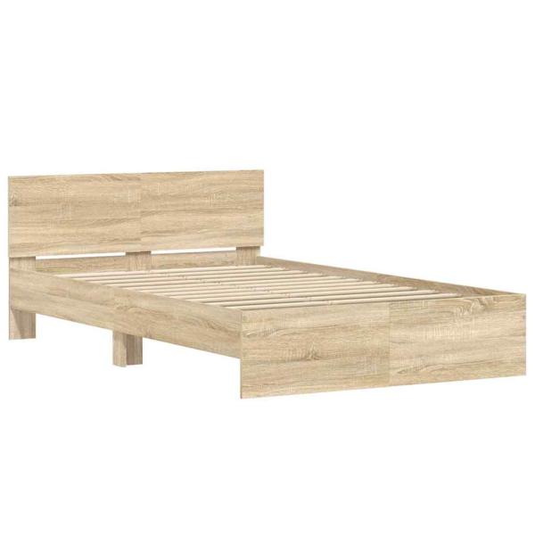 Bettgestell mit Kopfteil Sonoma 137 x 190 cm Holzwerkstoff