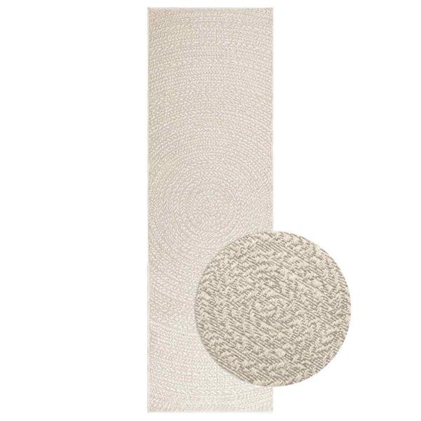 ARDEBO.de - Teppich ZIZUR Creme 80x250 cm Jute-Optik Indoor und Outdoor