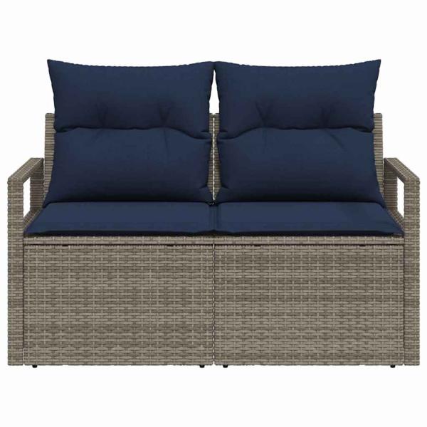 Garten-Sofa mit Kissen 120 x 62 x 69 cm Poly-Rattan