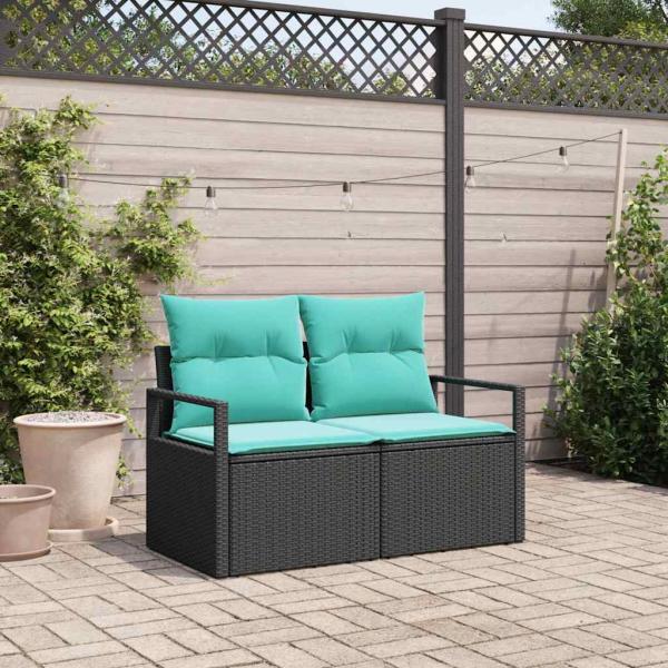 ARDEBO.de - Garten-Sofa mit Kissen 120 x 62 x 69 cm Poly-Rattan