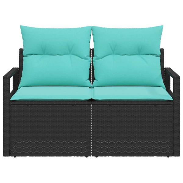Garten-Sofa mit Kissen 120 x 62 x 69 cm Poly-Rattan