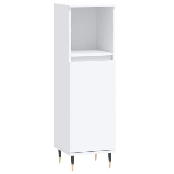Badschrank Weiß 30x30x100 cm Holzwerkstoff
