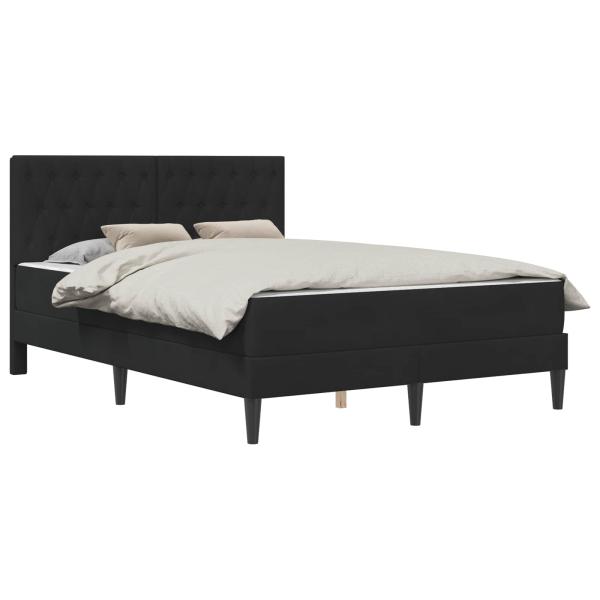 Bettgestell mit Matratze Schwarz 120 x 190 cm Samt