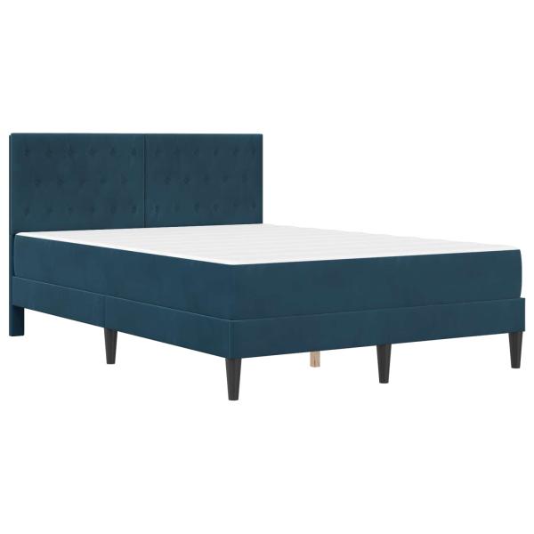 Bettgestell mit Matratze Blau Blau 120 x 190 cm Samt