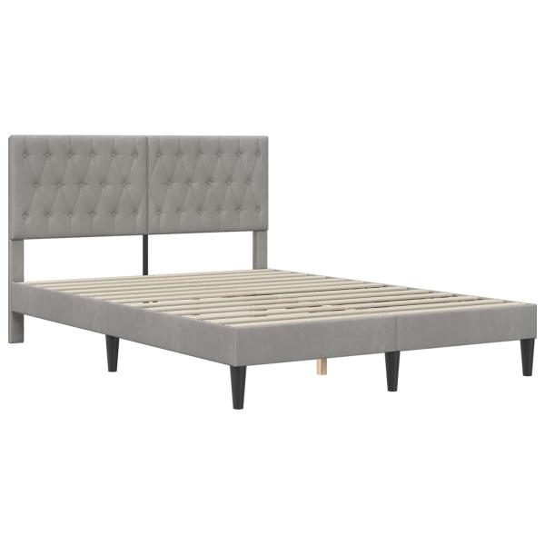Bettgestell mit Matratze Hellgrau 120 x 200 cm Samt