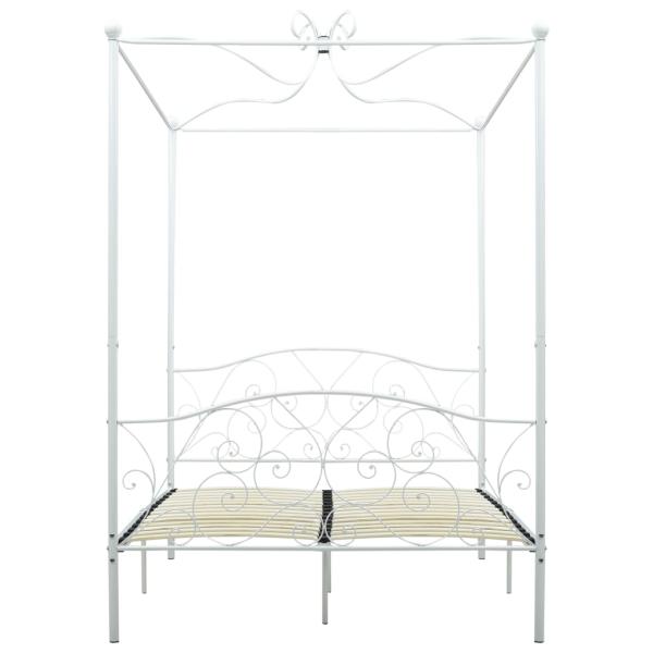 Himmelbett-Gestell Weiß Metall 120 x 200 cm