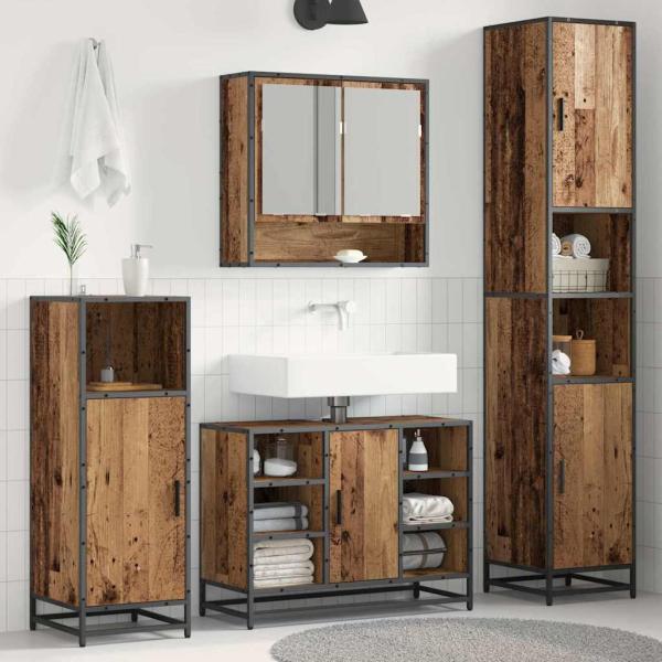 ARDEBO.de - Badezimmermöbel-Set Altholz 35 x 37,5 x 188,5 cm Holzwerkstoff