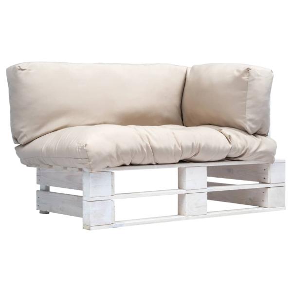 ARDEBO.de - Garten-Palettensofa mit Sandfarbigen Kissen Kiefernholz