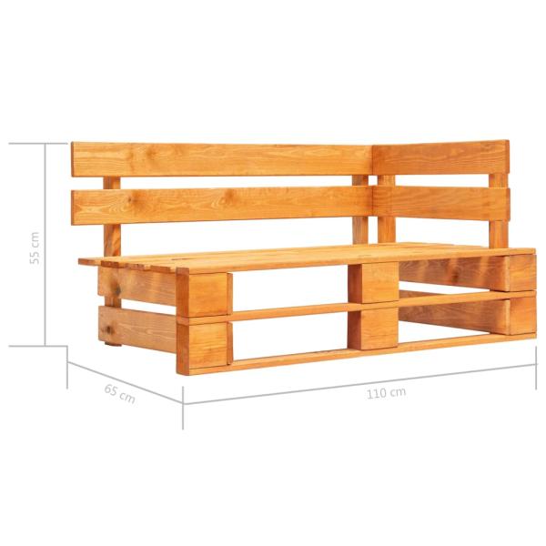 Garten-Ecksofa aus Paletten Honigbraun Kiefernholz Imprägniert