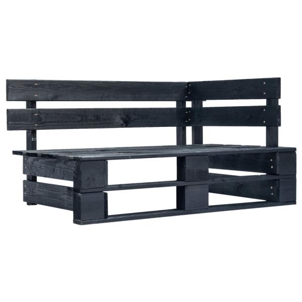 4-tlg. Paletten-Lounge-Set Schwarz Imprägniertes Kiefernholz