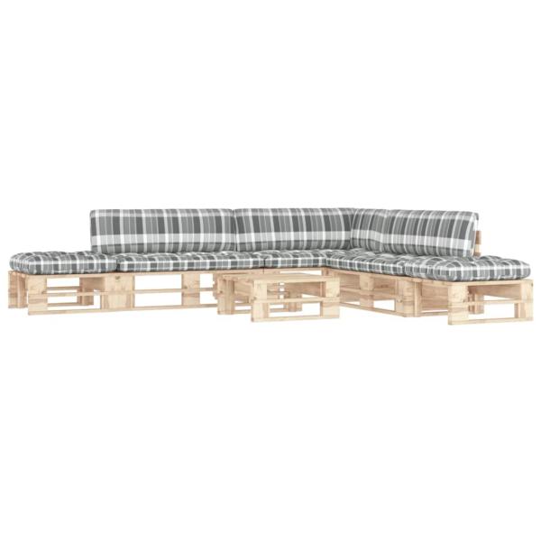 ARDEBO.de - 6-tlg. Paletten-Lounge-Set mit Kissen Imprägniertes Kiefernholz
