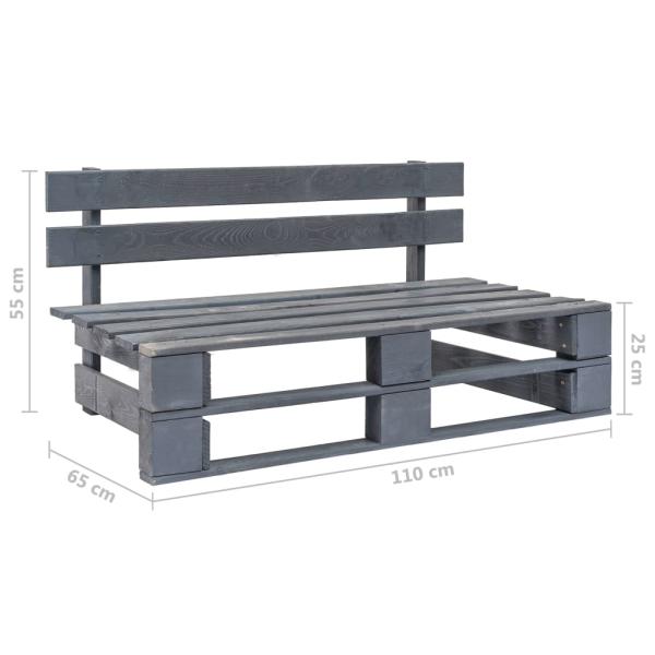 6-tlg. Paletten-Lounge-Set Grau Imprägniertes Kiefernholz
