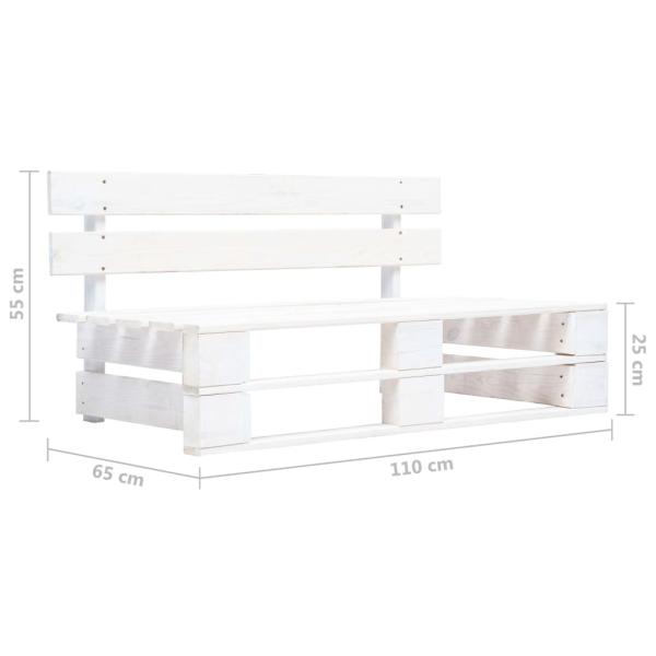 6-tlg. Paletten-Lounge-Set Weiß Imprägniertes Kiefernholz