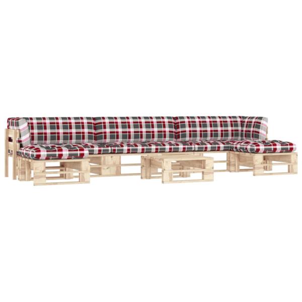 ARDEBO.de - 6-tlg. Paletten-Lounge-Set mit Kissen Imprägniertes Kiefernholz
