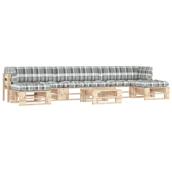 ARDEBO.de - 6-tlg. Paletten-Lounge-Set mit Kissen Imprägniertes Kiefernholz