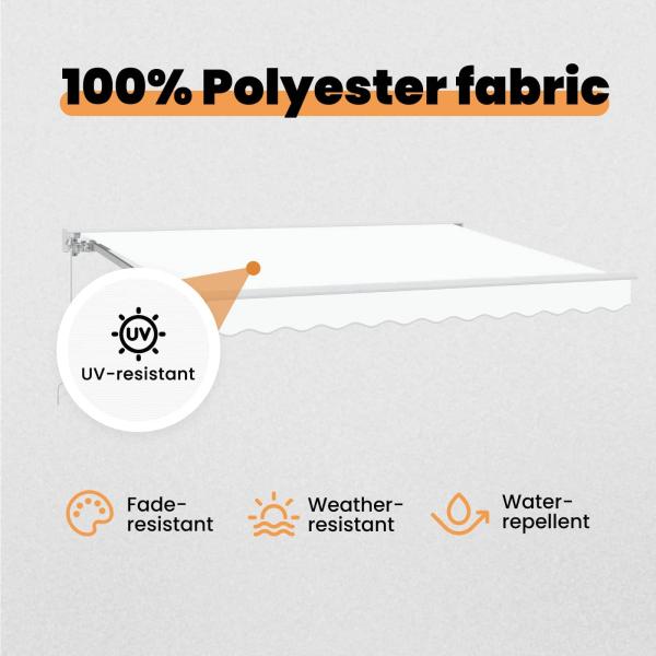 Markisenrahmen Weiß 250 x 200 cm Polyester mit PU-Beschichtung