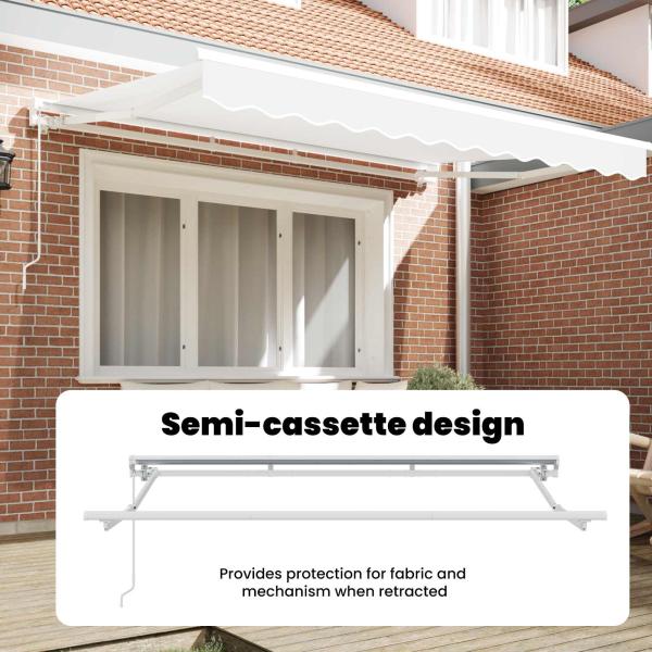 Markisenrahmen Weiß 250 x 200 cm Polyester mit PU-Beschichtung