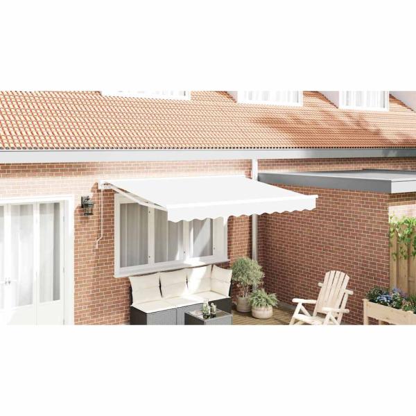 Markisenrahmen Weiß 250 x 200 cm Polyester mit PU-Beschichtung