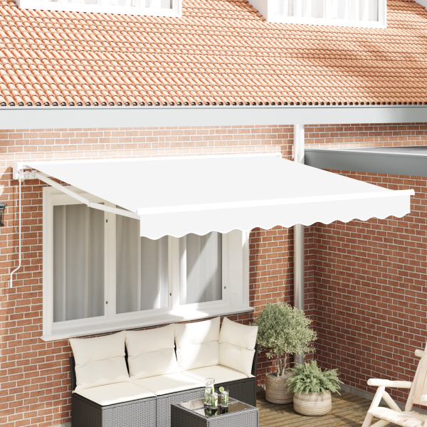 Markisenrahmen Weiß 250 x 200 cm Polyester mit PU-Beschichtung