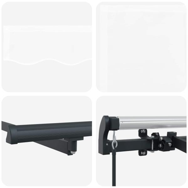 Einziehbare Markise Weiß 350 x 200 cm Stoff