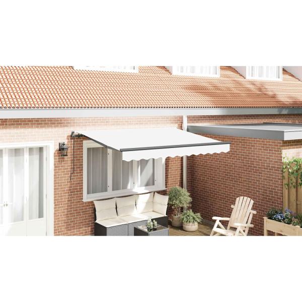 Einziehbare Markise Weiß 350 x 200 cm Stoff