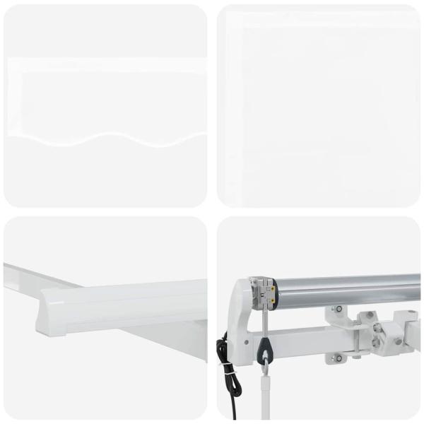 Einziehbare Markise Weiß 350 x 200 cm Stoff