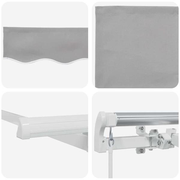 Einziehbare Markise Hellgrau 350 x 200 cm Stoff