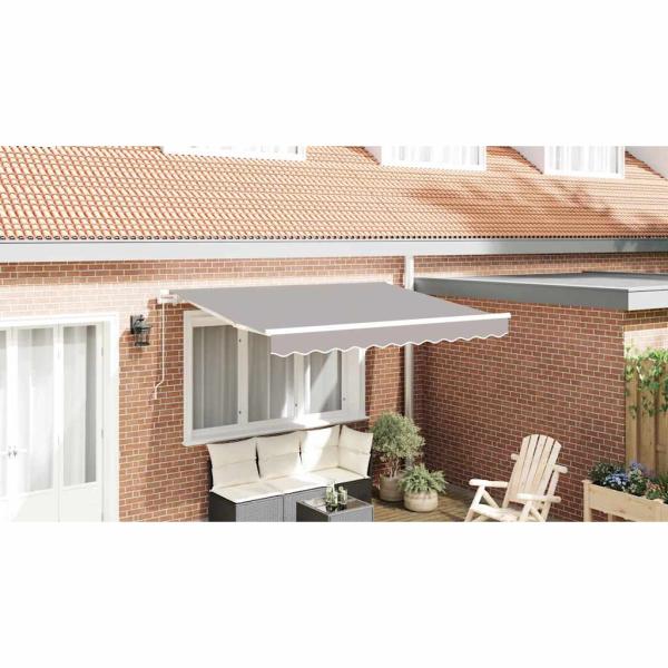 Einziehbare Markise Hellgrau 350 x 200 cm Stoff