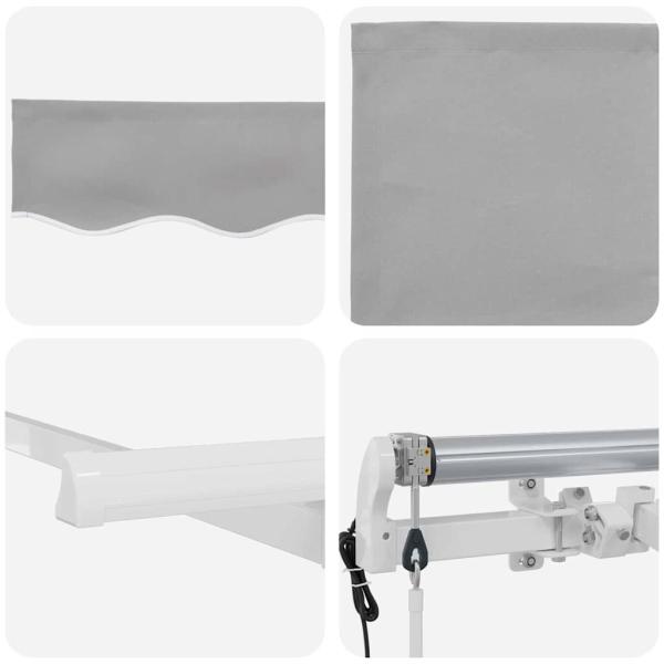 Einziehbare Markise Hellgrau 350 x 200 cm Stoff